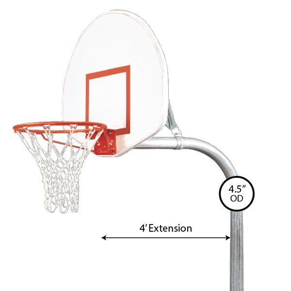 Douglas Gooseneck 4.5″ OD Pole Only with 4′ Extension & Sway Braces Douglas