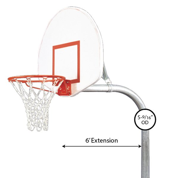 Douglas Gooseneck 5-9/16″ OD Pole Only with 6′ Extension & Sway Braces Douglas