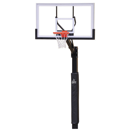 Jaypro Basketball System - The Church Yard - (4 in. Sq. Pole with 40 in.  in.Play Safe in. Area) - 48 in. Acrylic Backboard, Flex Goal, and Edge/Protector Padding Jaypro