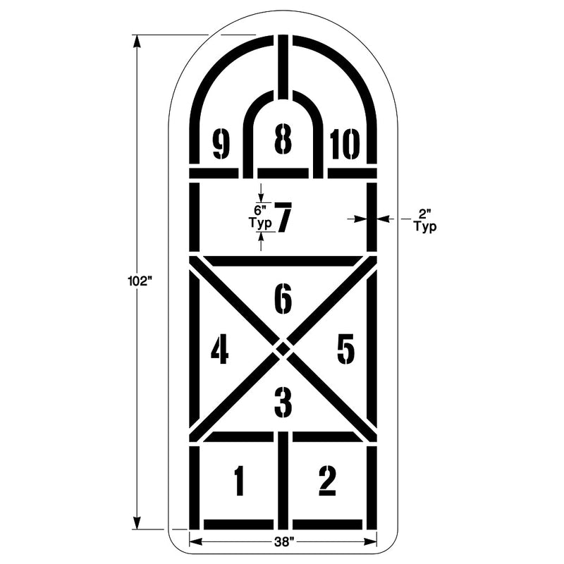 Newstripe Arched Hopscotch Playground Stencil Newstripe