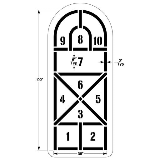 Newstripe Arched Hopscotch Playground Stencil Newstripe