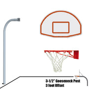 Jaypro Basketball System - Gooseneck (3-1/2 in. Pole with 36 in. Offset) - 54 in. Aluminum Fan - Single Rim Goal (Galvanized) Jaypro