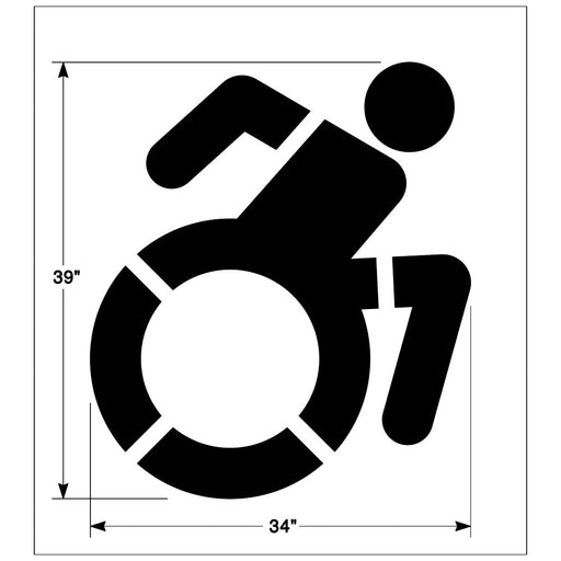 Newstripe Accessible Icon Stencil 34 in W x 39 in H parking lot stencil