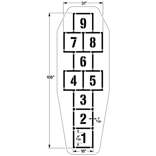 Newstripe Standard Hopscotch Playground Stencil Newstripe