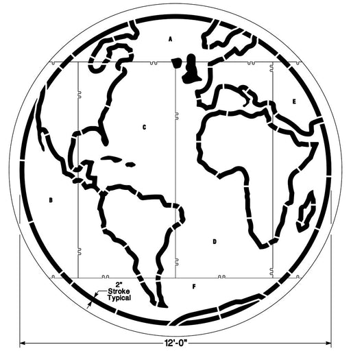Newstripe World Map Stencil Newstripe