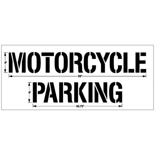 Newstripe MOTORCYCLE PARKING Stencil 8″ 2 Lines Newstripe