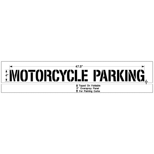 Newstripe MOTORCYCLE PARKING STENCIL 4″ Newstripe