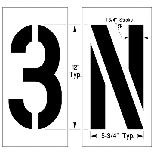 Newstripe Individual Letter & Number Stencils Newstripe
