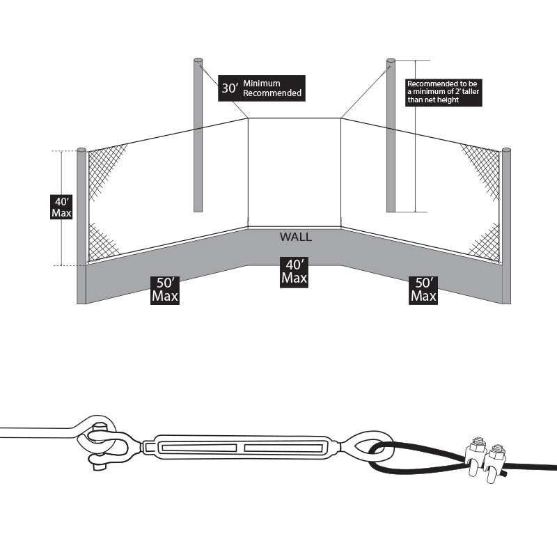 Douglas® Suspended Backstop Cable Hardware Kit Douglas