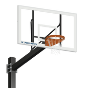 Jaypro Basketball System - Titan   (Powder Coated) Black (6 in. x 6 in. Pole with 6 ft. Offset) - 72 in. Acrylic Backboard - Flex Rim Goal (Surface Mount) Jaypro
