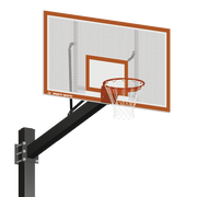 Jaypro Basketball System - Titan   (Powder Coated) Black (6 in. x 6 in. Pole with 6 ft. Offset) - 72 in. Perforated Steel Backboard - Flex Rim Goal Jaypro