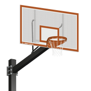 Jaypro Basketball System - Titan   (Powder Coated) Black (6 in. x 6 in. Pole with 6 ft. Offset) - 72 in. Perforated Steel Backboard - Playground Goal Jaypro