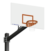 Jaypro Basketball System - Titan   (Powder Coated) Black (6 in. x 6 in. Pole with 6 ft. Offset) - 72 in. Steel Backboard - Playground Goal  (Surface Mount) Jaypro