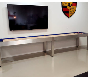 Hudson 16' Brushed Stainless Steel Shuffleboard Table