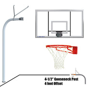 Jaypro Basketball System - Gooseneck (4-1/2 in. Pole with 4 ft. Offset) - 72 in. Acrylic  Board - Super Goal Jaypro