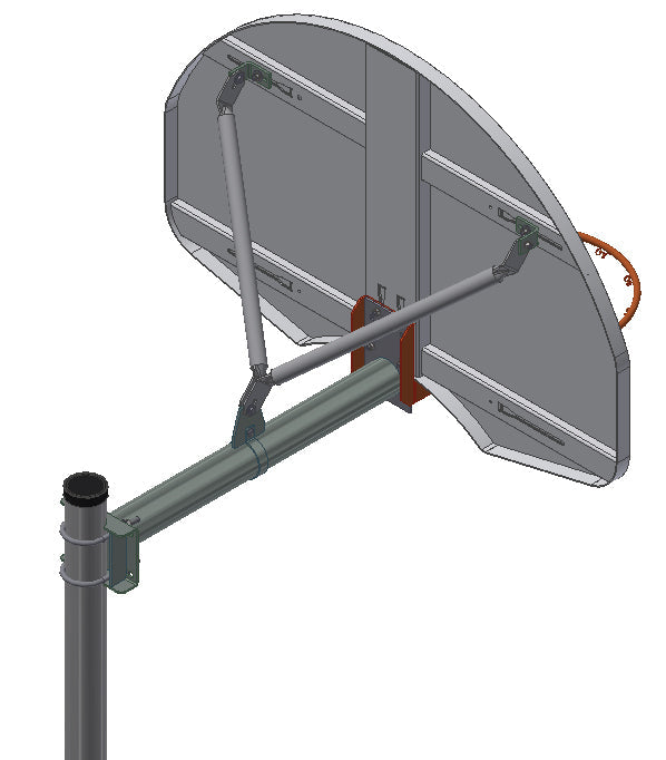 Gared Standard Duty Playground 4-1/2″ O.D. Rear-Mount Adjustable Straight Post Gared