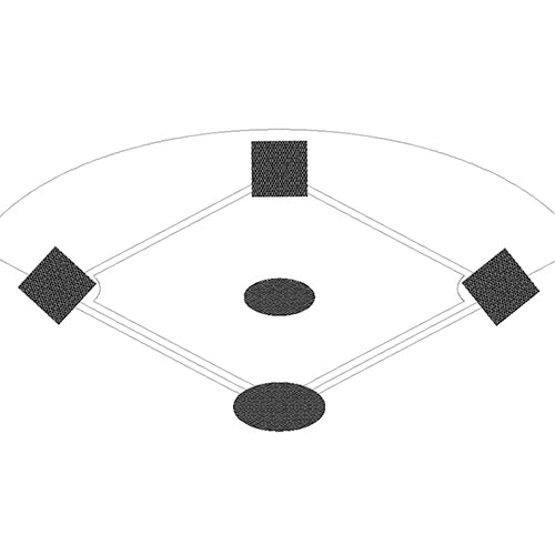 Jaypro Baseball Tarp with Ground Stakes (10 ft. Square - 6 oz. Polyethylene) (3 Base) (White or Silver - Reversible) Jaypro