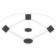 Jaypro Baseball Tarp with Ground Stakes (10 ft. Square - 6 oz. Polyethylene) (3 Base) (White or Silver - Reversible) Jaypro