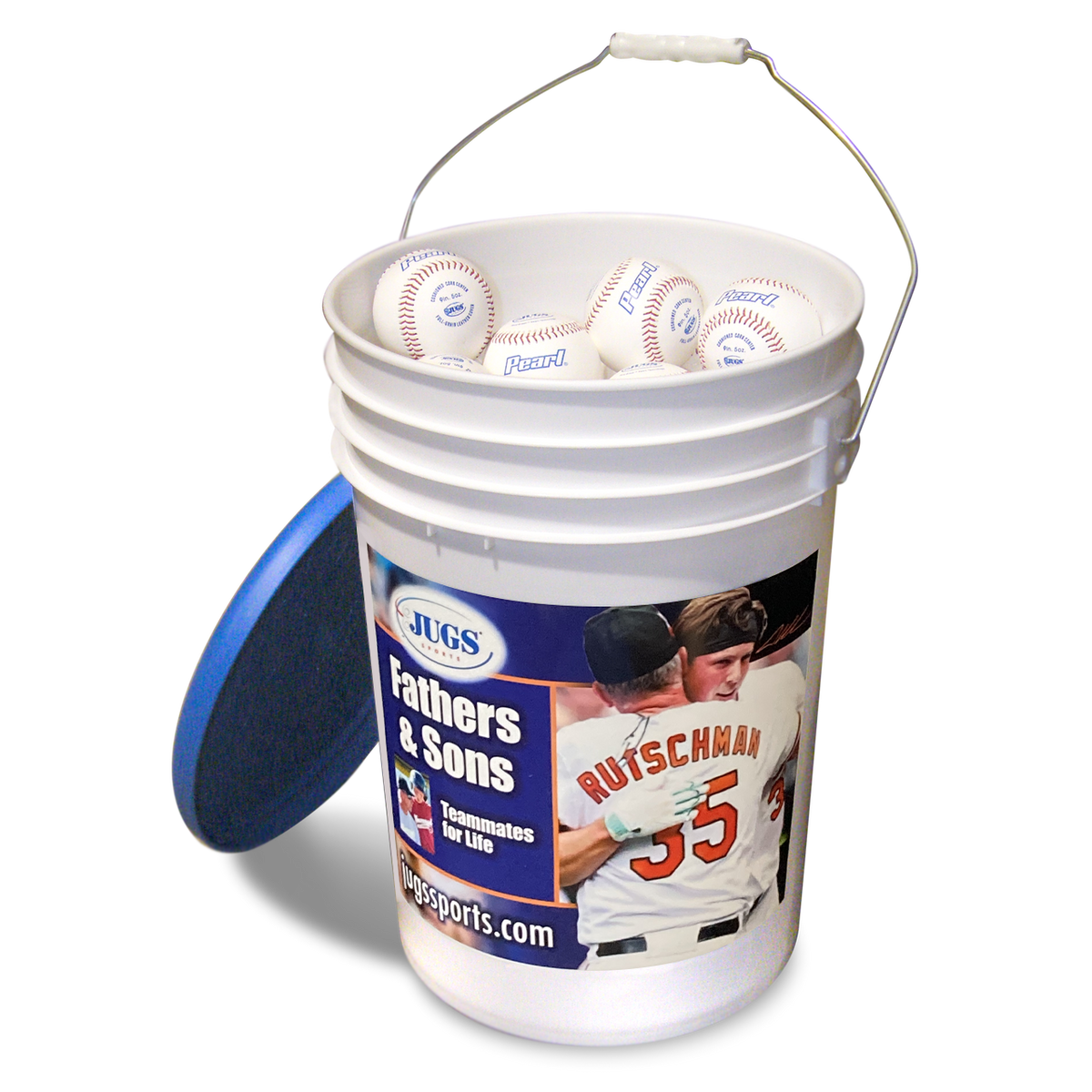 JUGS Bucket of JUGS Pearl Baseballs JUGS Sports