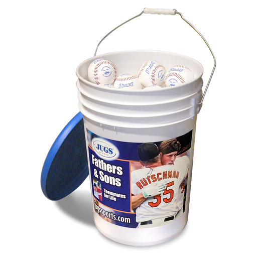 JUGS Bucket of JUGS Pearl Baseballs JUGS Sports