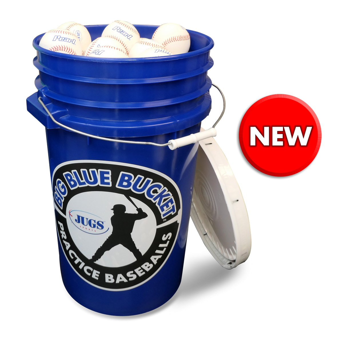 JUGS Big Blue Bucket—Pearl Baseballs JUGS Sports