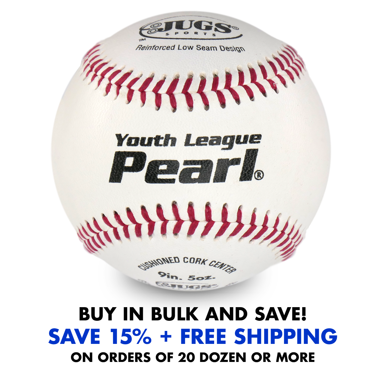 JUGS Bucket of JUGS Youth League Pearl Baseballs JUGS Sports
