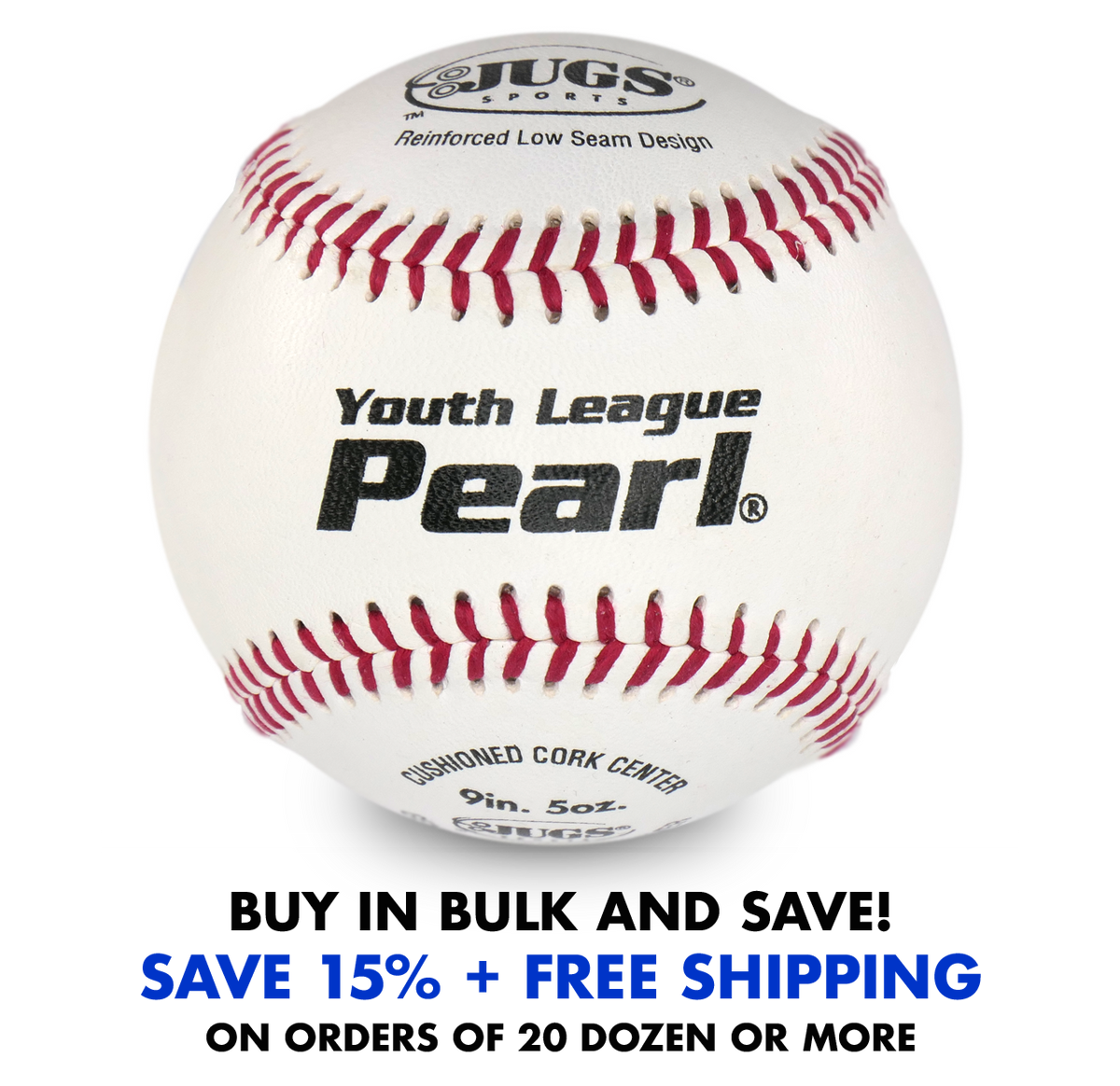 JUGS Youth League Pearl Leather Baseballs JUGS Sports