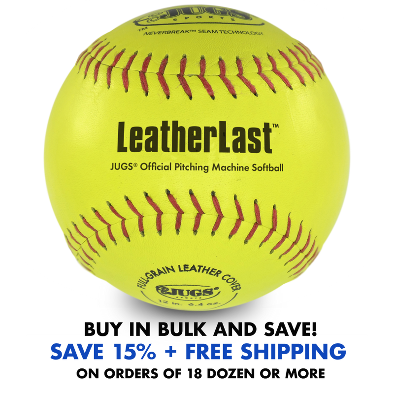 JUGS Bucket of JUGS LeatherLast Softballs JUGS Sports