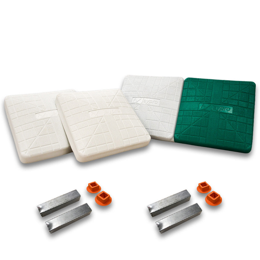 Jaypro Base Set with Double First Base - Pro-Style Hollywood (30 in.L x 15 in.W x 3 in.H) (Green/White)