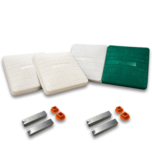 Jaypro Base Set with Double First Base - Pro-Style Hollywood (30 in.L x 15 in.W x 3 in.H) (Green/White)
