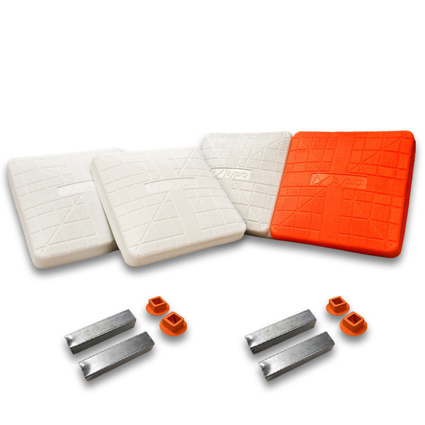 Jaypro Base Set with Double First Base - Pro-Style Hollywood (30 in.L x 15 in.W x 3 in.H) (Orange/White) Jaypro
