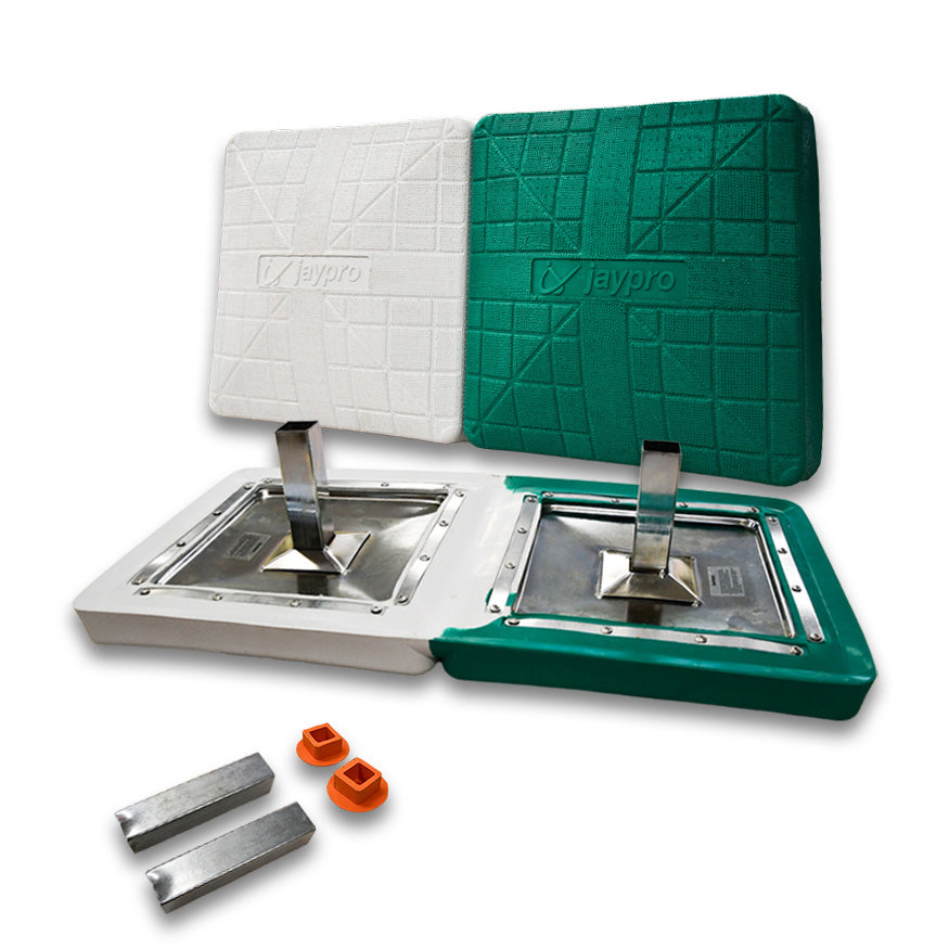 Jaypro Double First Base - Pro-Style Hollywood (30 in.L x 15 in.W x 3 in.H) (Green/White) Jaypro