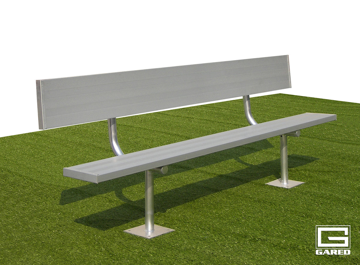 Gared Spectator 7′ 6″ Surface Mount Bench with Back Gared