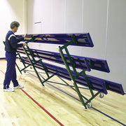 Jaypro Bleacher - 21 ft. (2 Row - Single Foot Plank) - Tip & Roll  (Powder Coated)