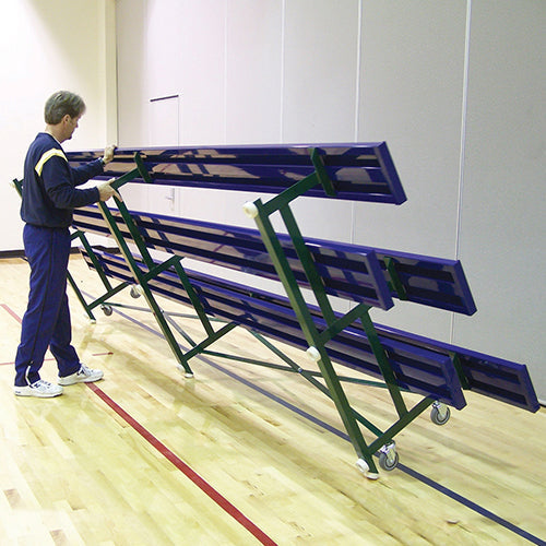 Jaypro Bleacher - 7-1/2 ft. (2 Row - Single Foot Plank) - Tip & Roll Jaypro