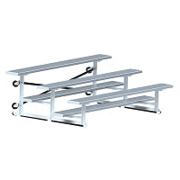 Jaypro Bleacher - 7-1/2 ft. (3 Row - Single Foot Plank) - Tip & Roll  (Powder Coated) Jaypro