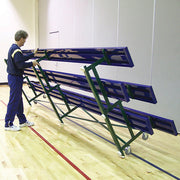 Jaypro Bleacher - 7-1/2 ft. (3 Row - Single Foot Plank) - Tip & Roll  (Powder Coated) Jaypro
