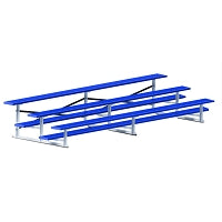 Jaypro Bleacher - 15 ft. (3 Row - Single Foot Plank) - All Aluminum Jaypro