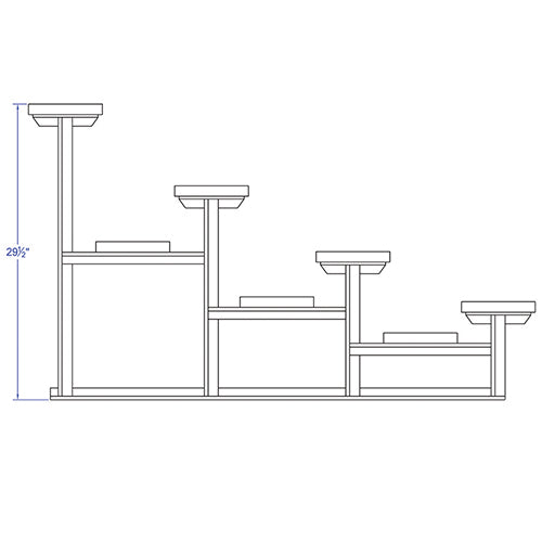 Jaypro Bleacher - 27 ft. (4 Row - Single Foot Plank) - Standard,  Outdoor Jaypro