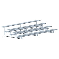 Jaypro Bleacher - 15 ft. (4 Row - Single Foot Plank) - All Aluminum  (Powder Coated) Jaypro