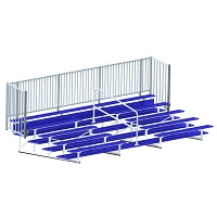 Jaypro Bleacher - 21 ft. (5 Row - Double Foot Plank with Guard Rail & Aisle) - Enclosed Jaypro