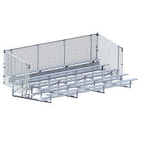 Jaypro Bleacher - 21 ft. (5 Row - Single Foot Plank with Chain Link Rail) - Enclosed  (Powder Coated) Jaypro