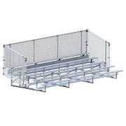 Jaypro Bleacher - 21 ft. (5 Row - Single Foot Plank with Chain Link Rail) - Enclosed  (Powder Coated) Jaypro