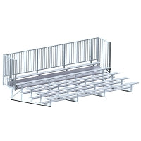 Jaypro Bleacher - 21 ft. (5 Row - Single Foot Plank with Guard Rai) - Enclosed  (Powder Coated) Jaypro