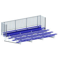 Jaypro Bleacher - 21 ft. (5 Row - Single Foot Plank with Guard Rail) - Enclosed Jaypro