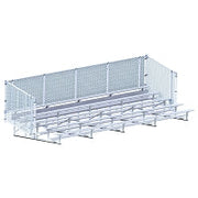 Jaypro Bleacher - 27 ft. (5 Row - Single Foot Plank with Chain Link Rail) - Enclosed (Powder Coated) Jaypro