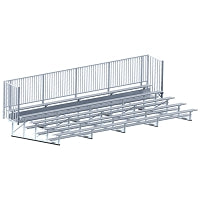 Jaypro Bleacher - 27 ft. (5 Row - Single Foot Plank with Guard Rail) - Enclosed  (Powder Coated) Jaypro