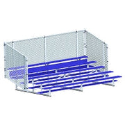 Jaypro Bleacher - 15 ft. (5 Row - Single Foot Plank with Chain Link Rail) - Enclosed Jaypro