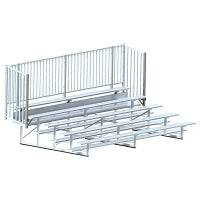 Jaypro Bleacher - 15 ft. (5 Row - Single Foot Plank, with Guard Rail) - Enclosed  (Powder Coated) Jaypro