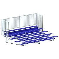 Jaypro Bleacher - 15 ft. (5 Row - Single Foot Plank, with Guard Rail) - Enclosed Jaypro